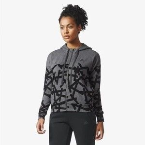 ADIDAS Aop Hoodie Sweatshirt Full Zip-up Jacket Sz XL